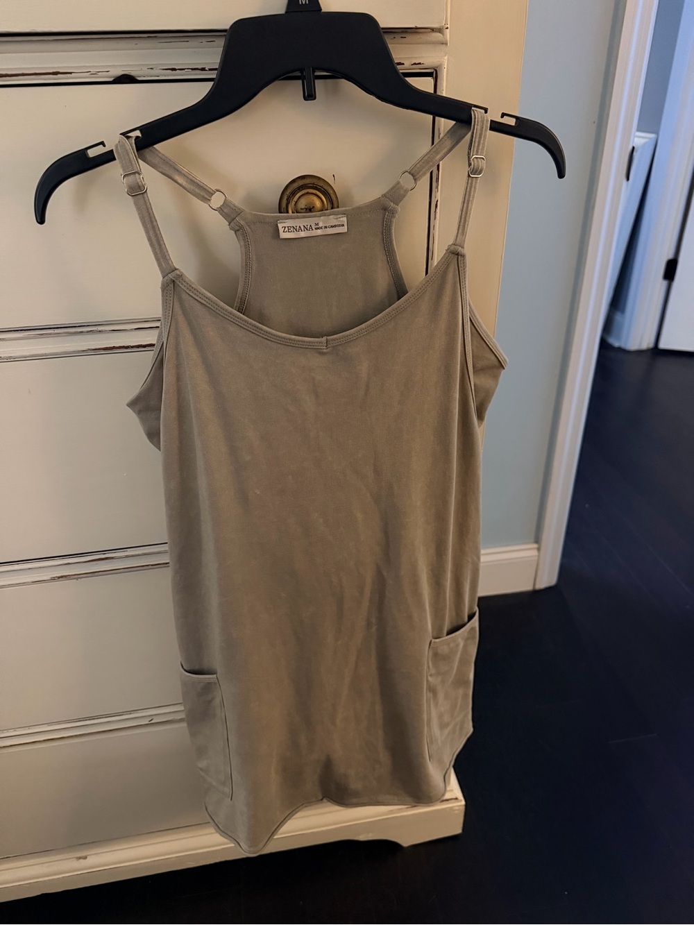 Zenana Outfitters Olive Utility Pocket Cami dress